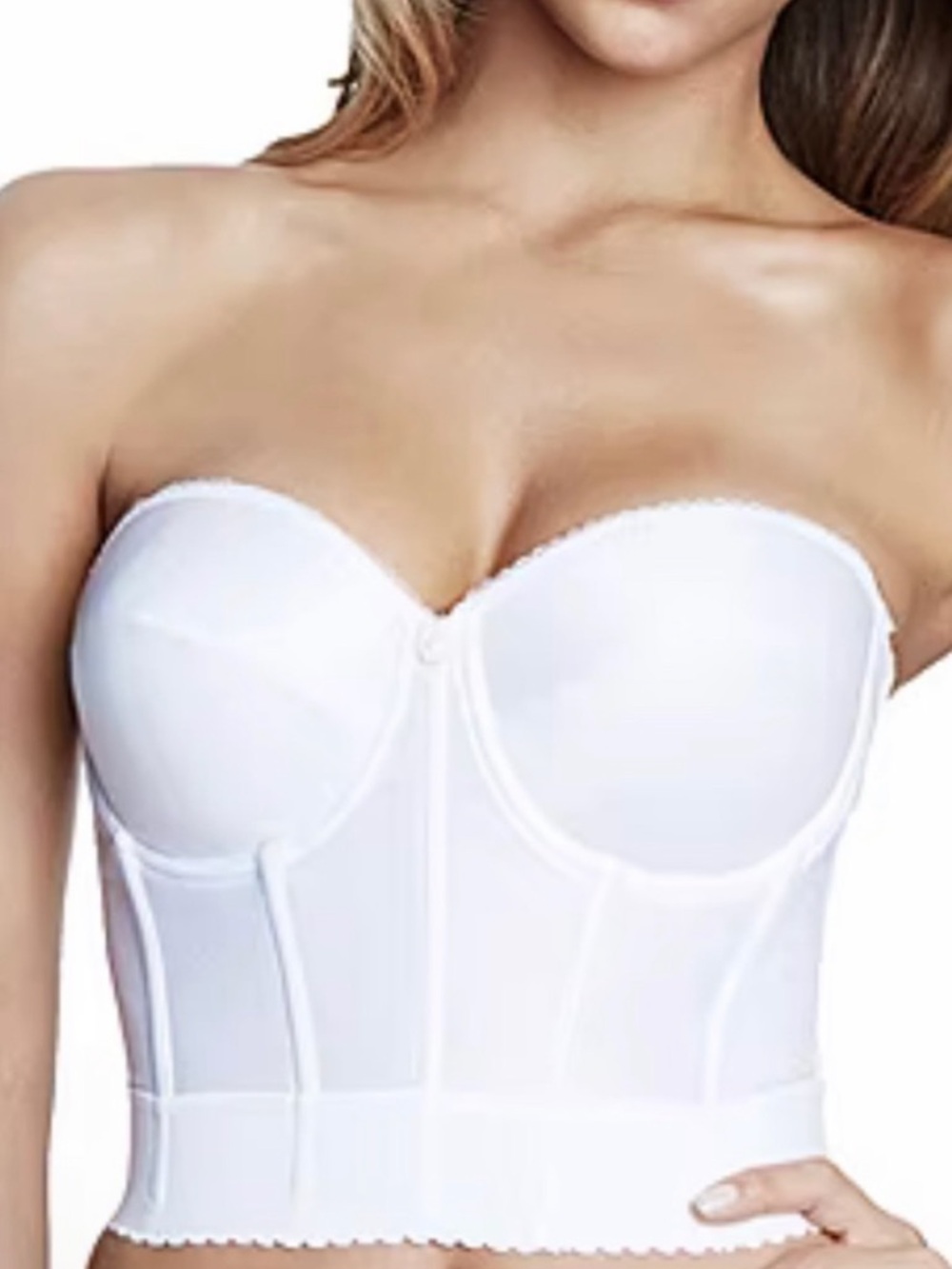 Dominique Apparel Backless Balconet Bridal Corset, White Bra Sz 38B